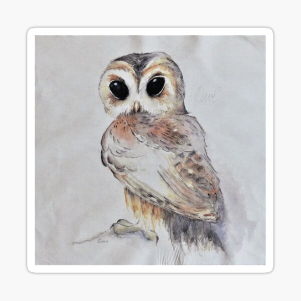 Owl Ink on Textile Sticker
