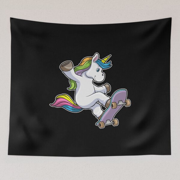 Item preview, Unicorn as Skater with Skateboard designed and sold by Snabdesign84.