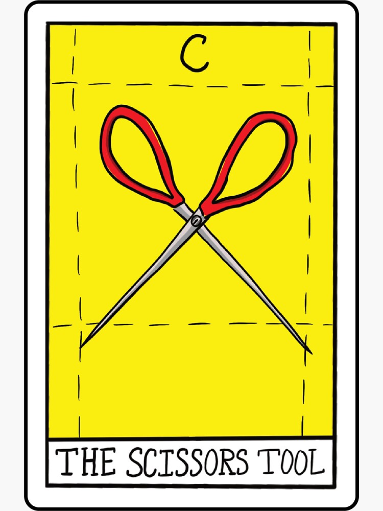 "InDesign Tarot Card Scissors Tool" Sticker by aweisbrod1008 Redbubble