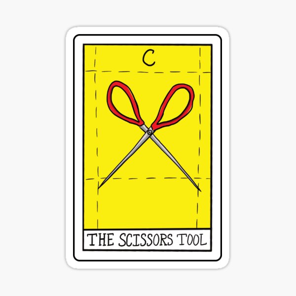 "InDesign Tarot Card Scissors Tool" Sticker by aweisbrod1008 Redbubble