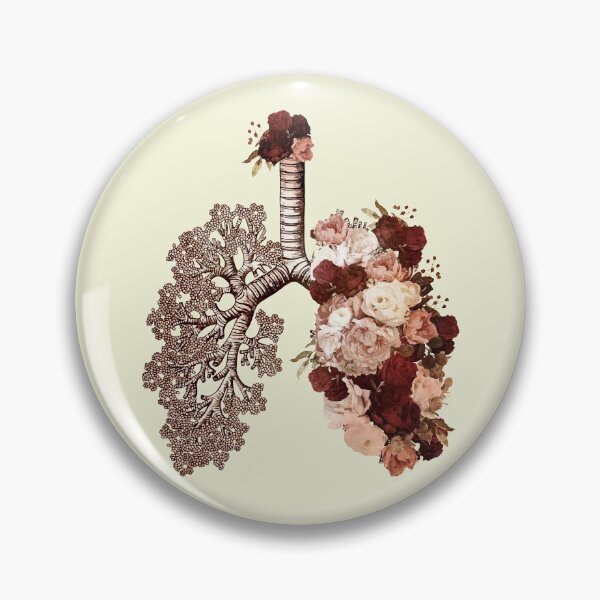 Item preview, lungs cancer awareness, bloom roses floral, anatomy, watercolor designed and sold by Collagedream.