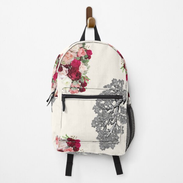Item preview, lungs cancer awareness, bloom dark roses floral, anatomy, watercolor designed and sold by Collagedream.
