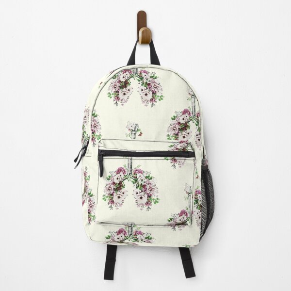 Item preview, Lungs, floral, pink antique white roses,lung cancer awareness designed and sold by Collagedream.