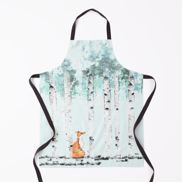 Artikelvorschau, Fuchs und Birken Aquarell grün entworfen und verkauft von Collagedream.