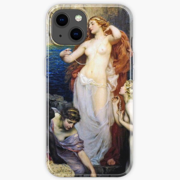 The Pearls Of Aphrodite – (Herbert James Draper)  Герберт Дрейпер - Жемчуг Афродиты #ThePearlsOfAphrodite #Pearls #Aphrodite #HerbertJamesDraper iPhone Soft Case