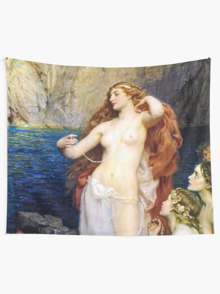 Alternate view of The Pearls Of Aphrodite – (Herbert James Draper) Герберт Дрейпер - Жемчуг Афродиты Tapestry