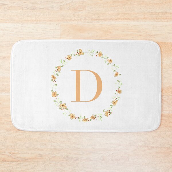 Item preview, Letter D monogram peach colored flowers and leaves designed and sold by Createlikeamom.