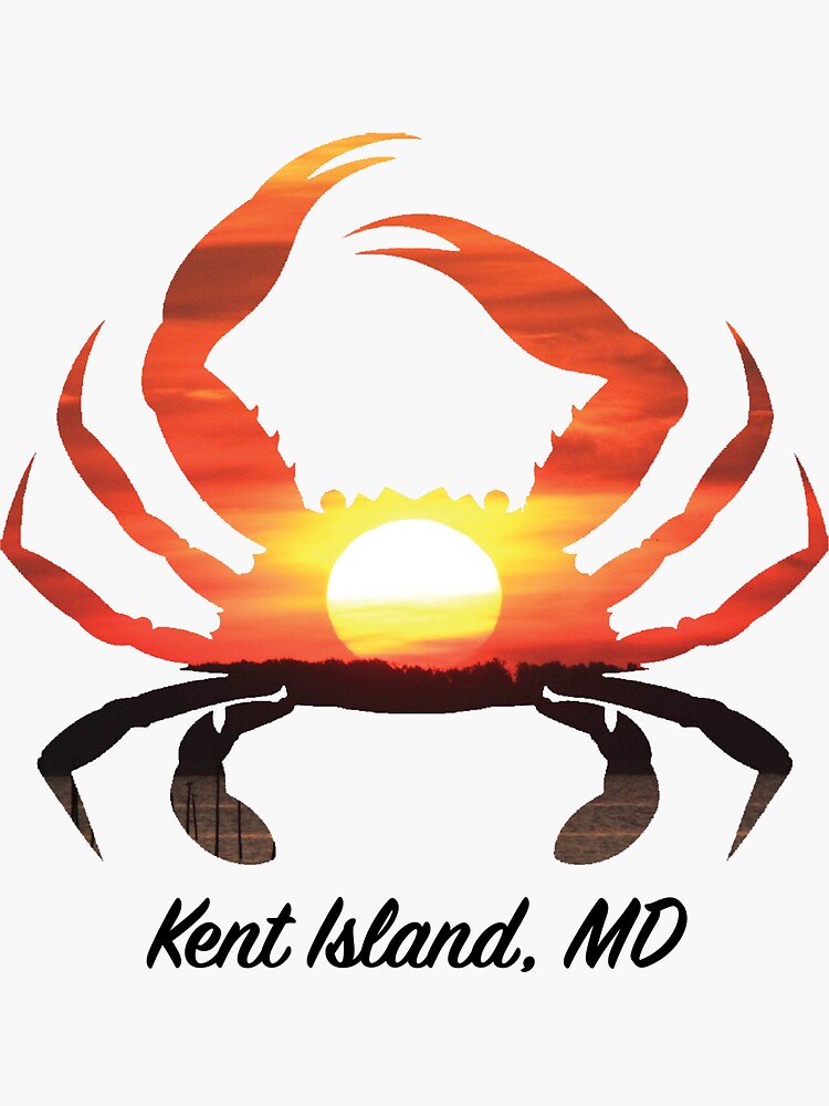 "Chester River Sunrise Crab Kent Island" Sticker by BranningBrand