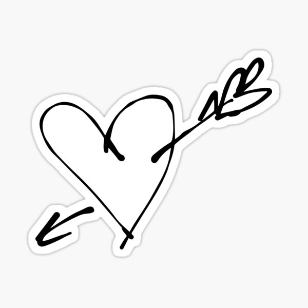 Pierced heart, ink Sticker
