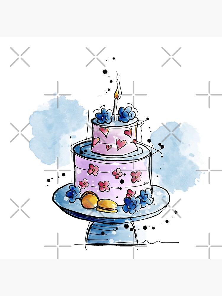 Cake doodle Black and White Stock Photos & Images - Alamy