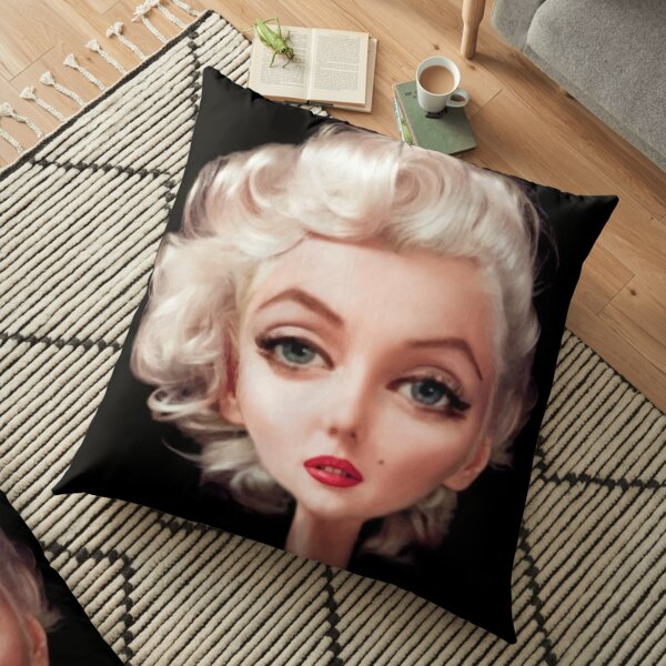 A realistic caricature of Marylin Monroe Floor Pillow