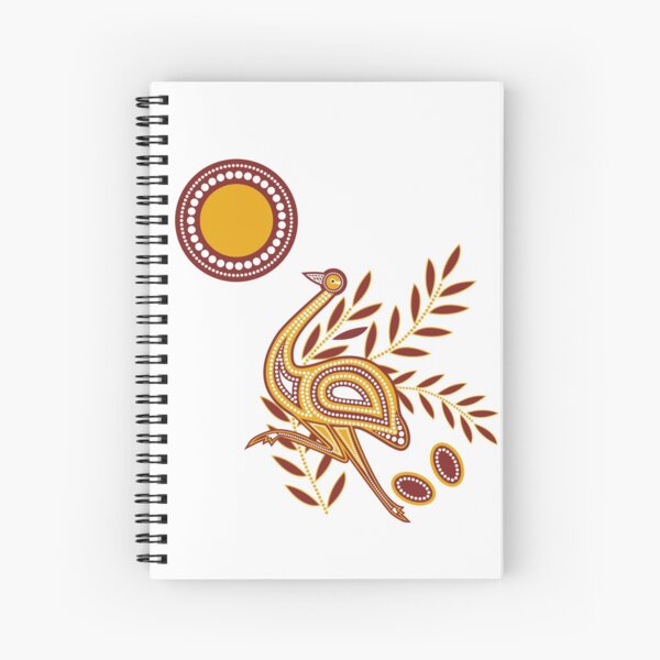 Emu Aboriginal Dots Painting Tribal Art Spiral Notebook