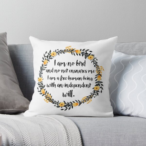 I am no bird; and no net ensnares me Throw Pillow