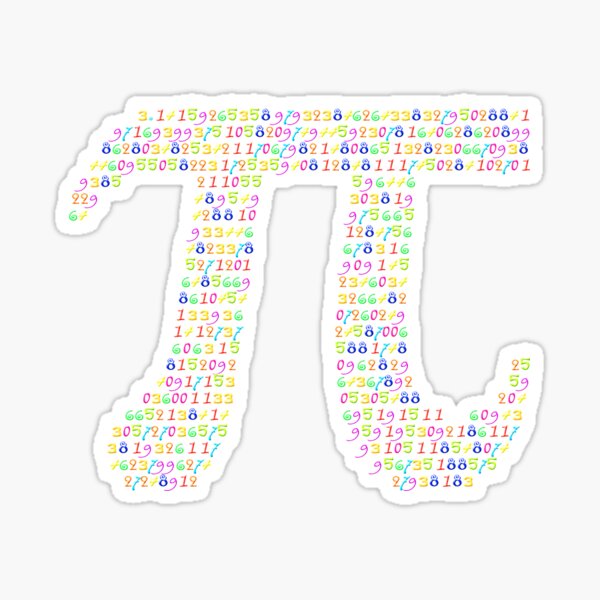 Digits Of Pi Numbers Of π Colorful Math Sticker For Sale By