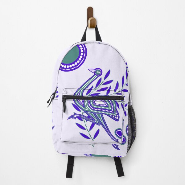 Item preview, Emu Aboriginal Dots Painting Tribal  Art in Blue-Green designed and sold by AboriginalAdorn.