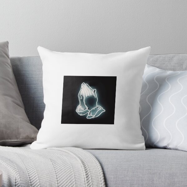 Drake 6 Praying Hands Neon Six Throw Pillow