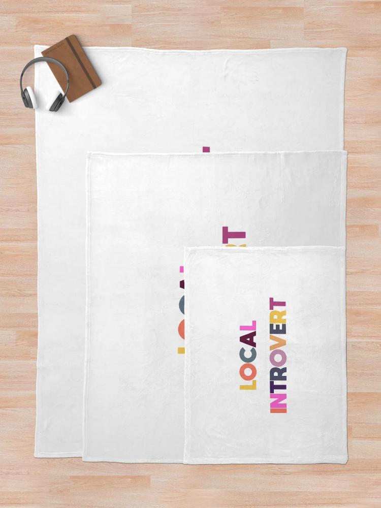 Thumbnail 5 of 6, Throw Blanket, Local Introvert - Risograph Colors designed and sold by GhostLonging.