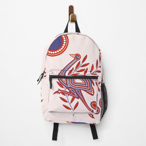 Item preview, Emu Aboriginal Dots Painting Tribal  Art in Red-Blue designed and sold by AboriginalAdorn.