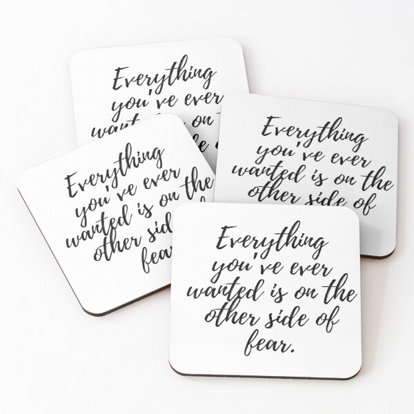 Item preview, Everything You’ve Ever Wanted is on the Other Side of Fear Inspirational Motivational Quote Art Image designed and sold by UncleFizziwigs.