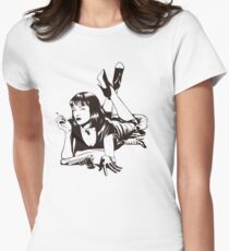 Pulp Movie Illustration Women's Fitted T-Shirt