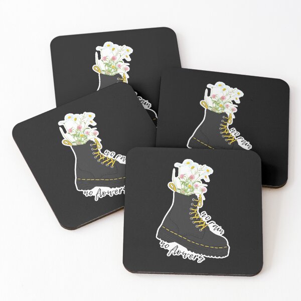 Item preview, No rain no flowers black boots designed and sold by StickinTogether.