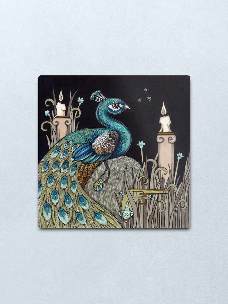 Alternate view of Mrs Peacock Metal Print