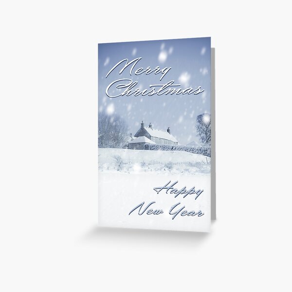 Item preview, Snowy farmhouse Christmas greetings card designed and sold by Richard Nixon.