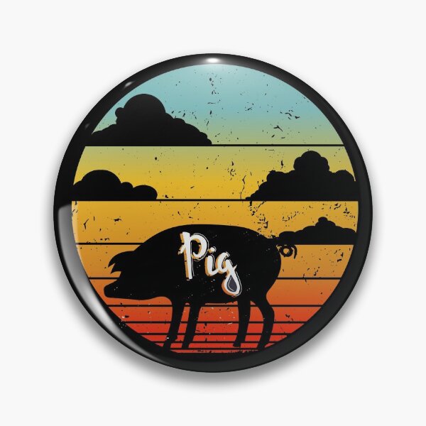 Item preview, Pig Sunset Pig Lover Gifts - Retro Vintage - Crazy Pig - Pig Print Art - Farm Animals designed and sold by biigshow.