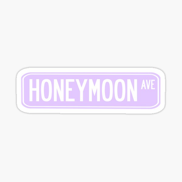 Purple Honeymoon Avenue Sign Sticker