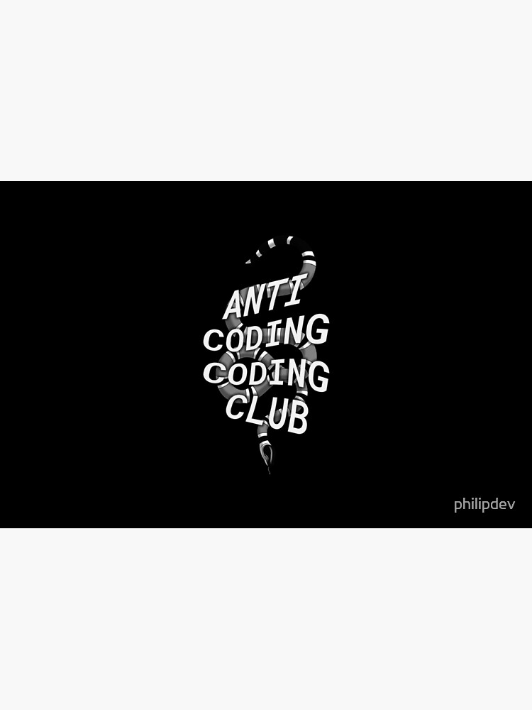 Thumbnail 2 of 2, Laptop Skin, Anti coding coding club with snake designed and sold by philipdev.