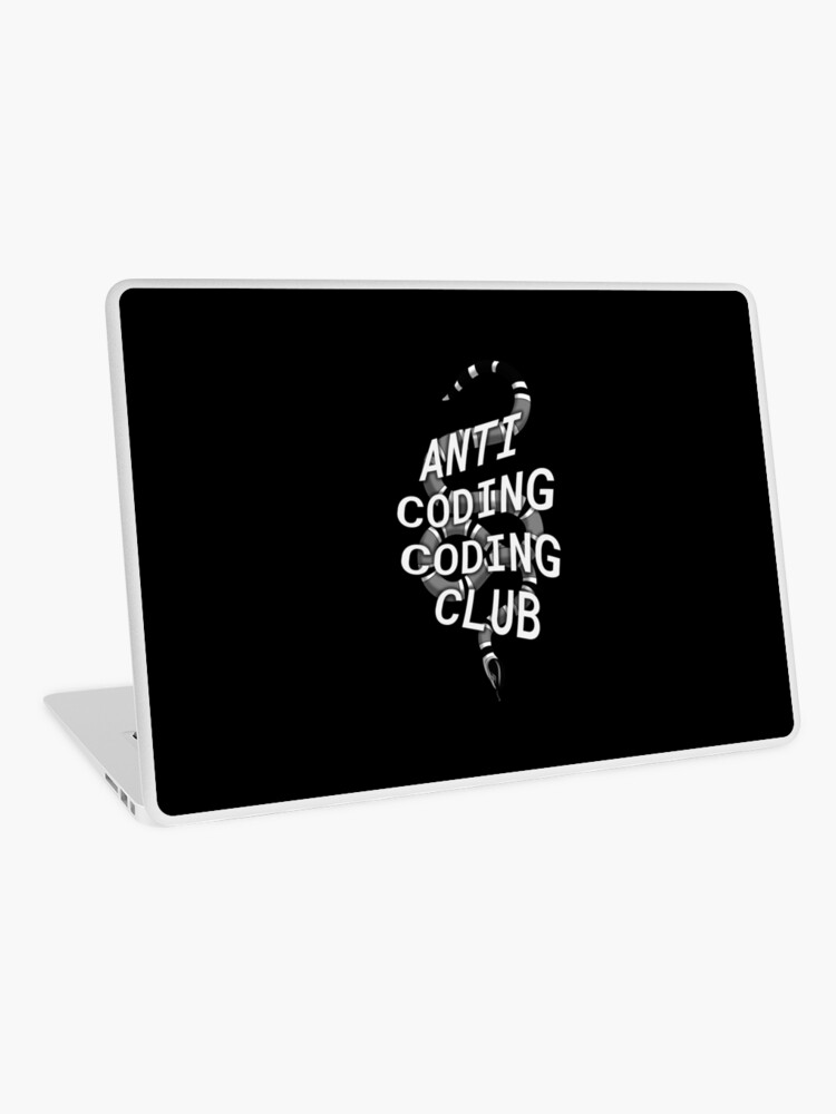 Thumbnail 1 of 2, Laptop Skin, Anti coding coding club with snake designed and sold by philipdev.