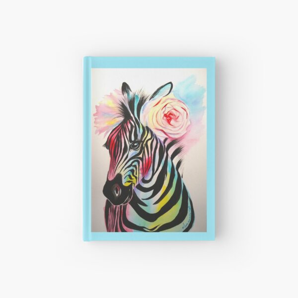 Item preview, zebra rainbow watercolour with rose designed and sold by Antuanelle.