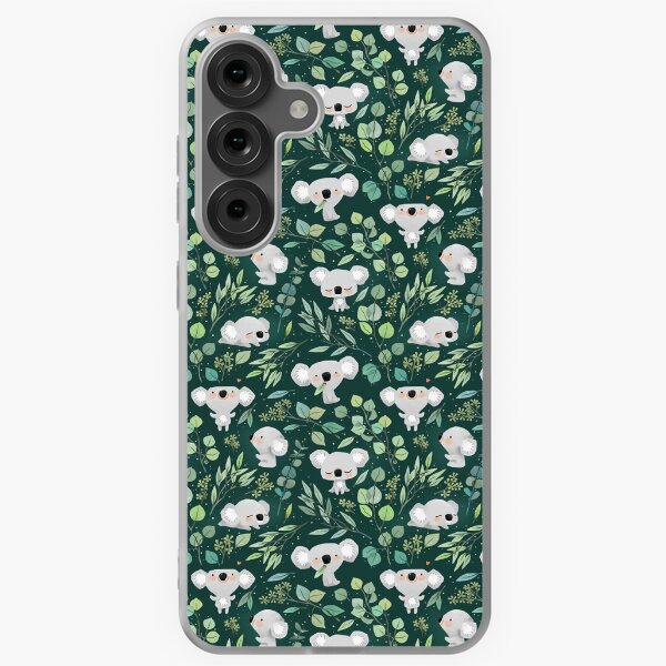 Vista previa del artículo con la obra «Patrón de koala y eucalipto verde», diseñado y vendido por freeminds.
