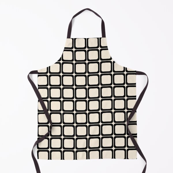 Item preview, Retro Tiles Black and Almond Cream Geometric Minimalist Pattern designed and sold by kierkegaard.
