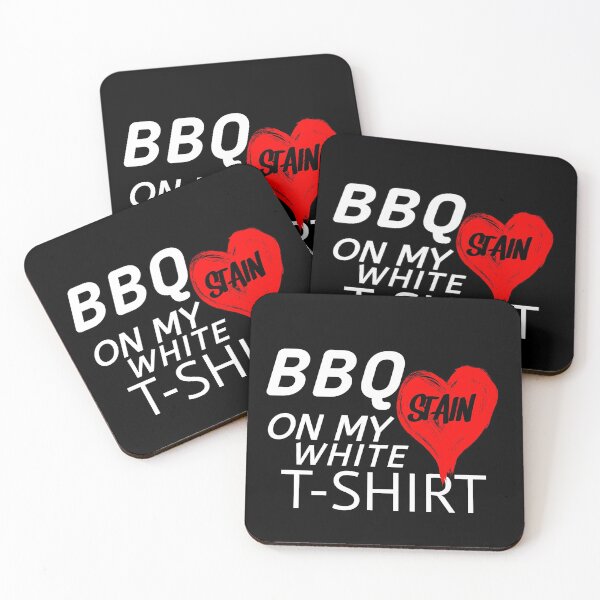 Item preview, BBQ Barbecue Stain On My White T Shirt White Tshirt Gift Cotton designed and sold by Cirta-design.