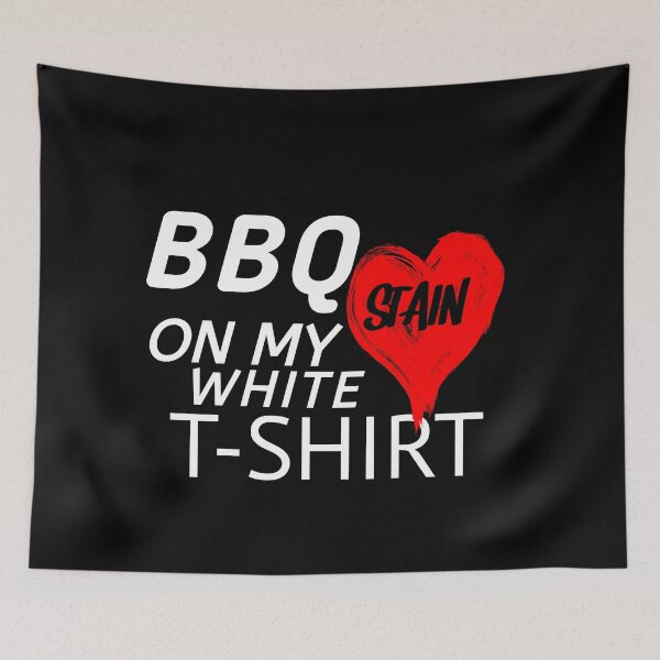 Item preview, BBQ Barbecue Stain On My White T Shirt White Tshirt Gift Cotton designed and sold by Cirta-design.