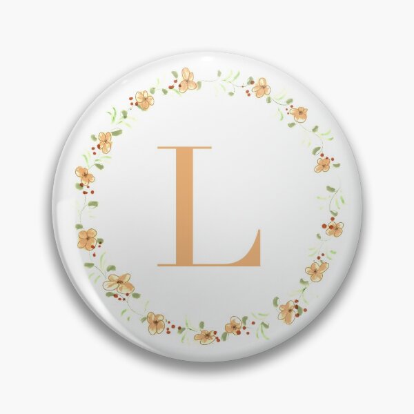 Artikelvorschau, Buchstabe L Monogramm pfirsichfarbene Blumen und Blätter entworfen und verkauft von Createlikeamom.