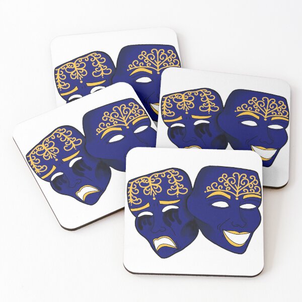 Item preview, Theatre Masks (blue) designed and sold by BrushedByGrace.