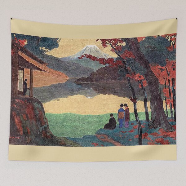 Item preview, Emil Orlik, landscape with mount Fuji in the distance, 1908 designed and sold by euphoria-rose.