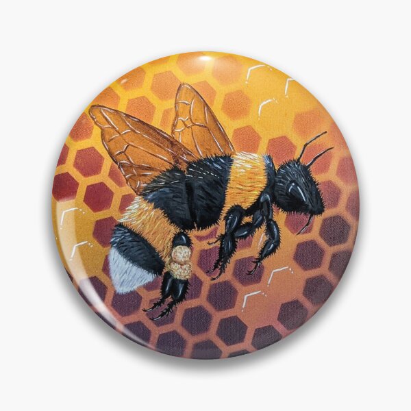 Item preview, Flying Bumble bee design with honeycomb background. ombre with yellow, orange, pink and purple honeycomb. Just Bee Yourself! designed and sold by MLorainArt.