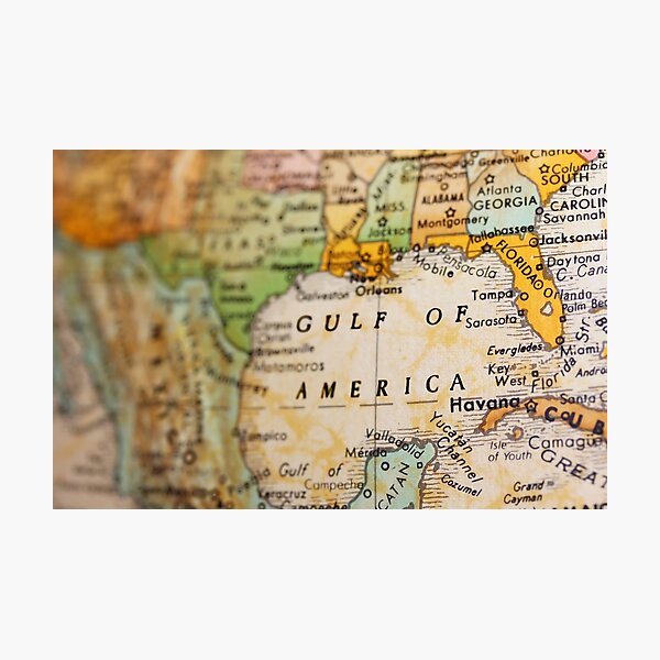 Aperçu de l'œuvre Carte du golfe d'Amérique créée et vendue par GulfOfAmerica.
