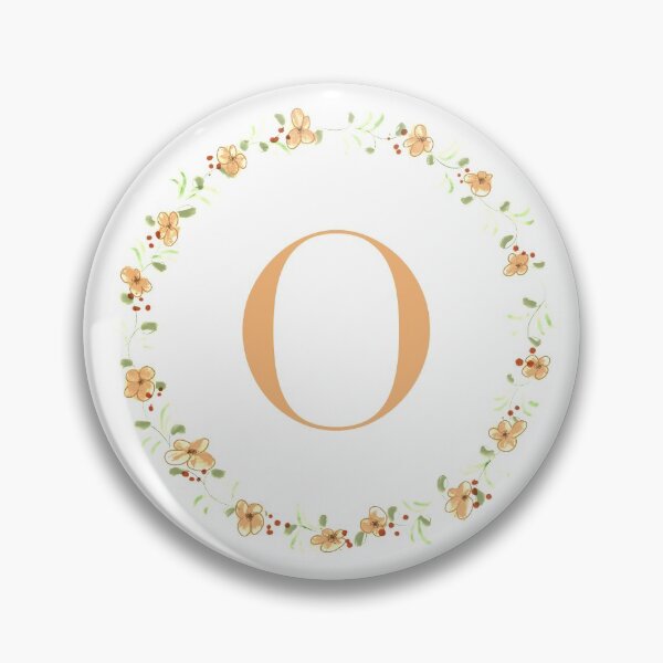 Item preview, Letter O monogram peach colored flowers and leaves designed and sold by Createlikeamom.