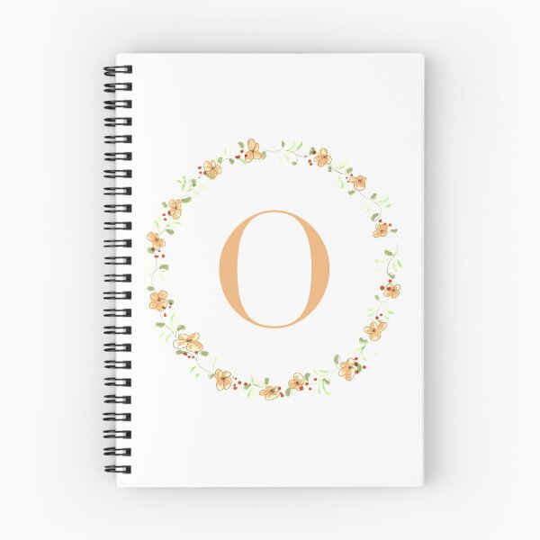 Item preview, Letter O monogram peach colored flowers and leaves designed and sold by Createlikeamom.