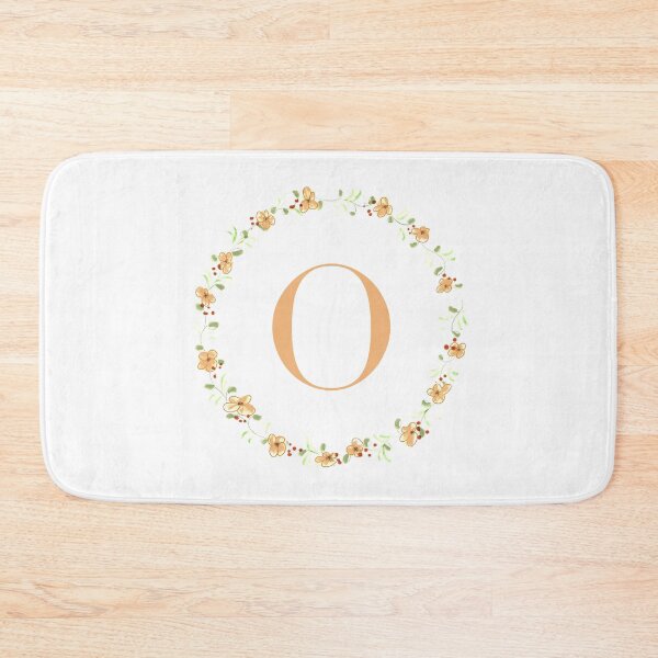 Item preview, Letter O monogram peach colored flowers and leaves designed and sold by Createlikeamom.