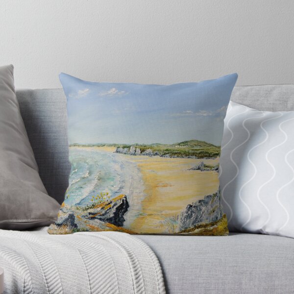 A walk on the Gower. Throw Pillow