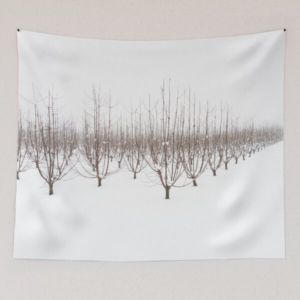 Item preview, Snowy orchard on a winter afternoon designed and sold by brambillasimone.