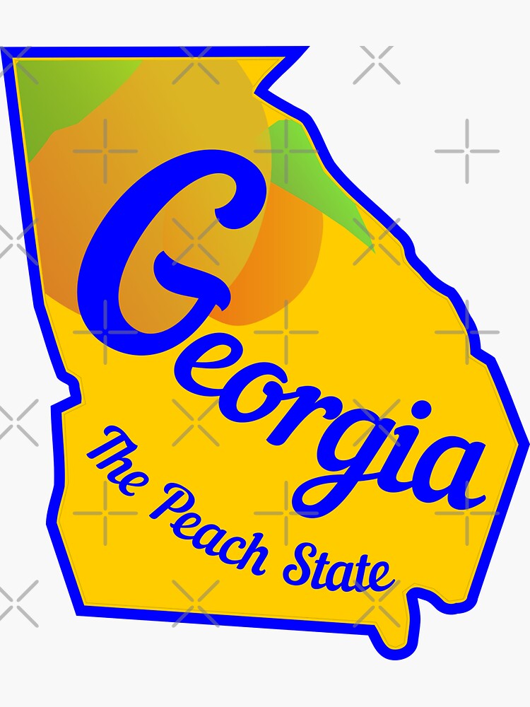 "Georgia - The Peach State" Sticker for Sale by ladyjanegraphic | Redbubble