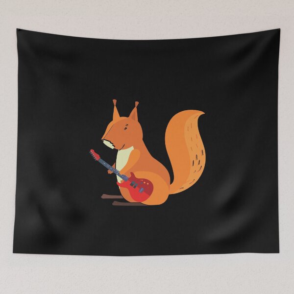 Item preview, red squirrel playing guitar, gift squirrel playing guitar, Funny red squirrel,  red squirrel American cute designed and sold by HananDesign13.