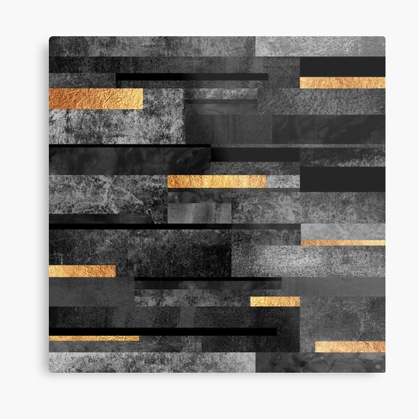 Urban Black & Gold Metal Print