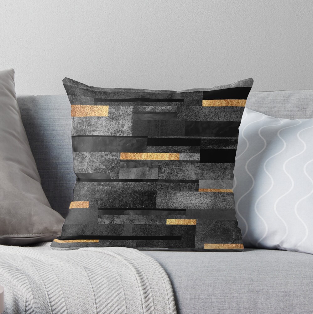 Urban Black & Gold Throw Pillow